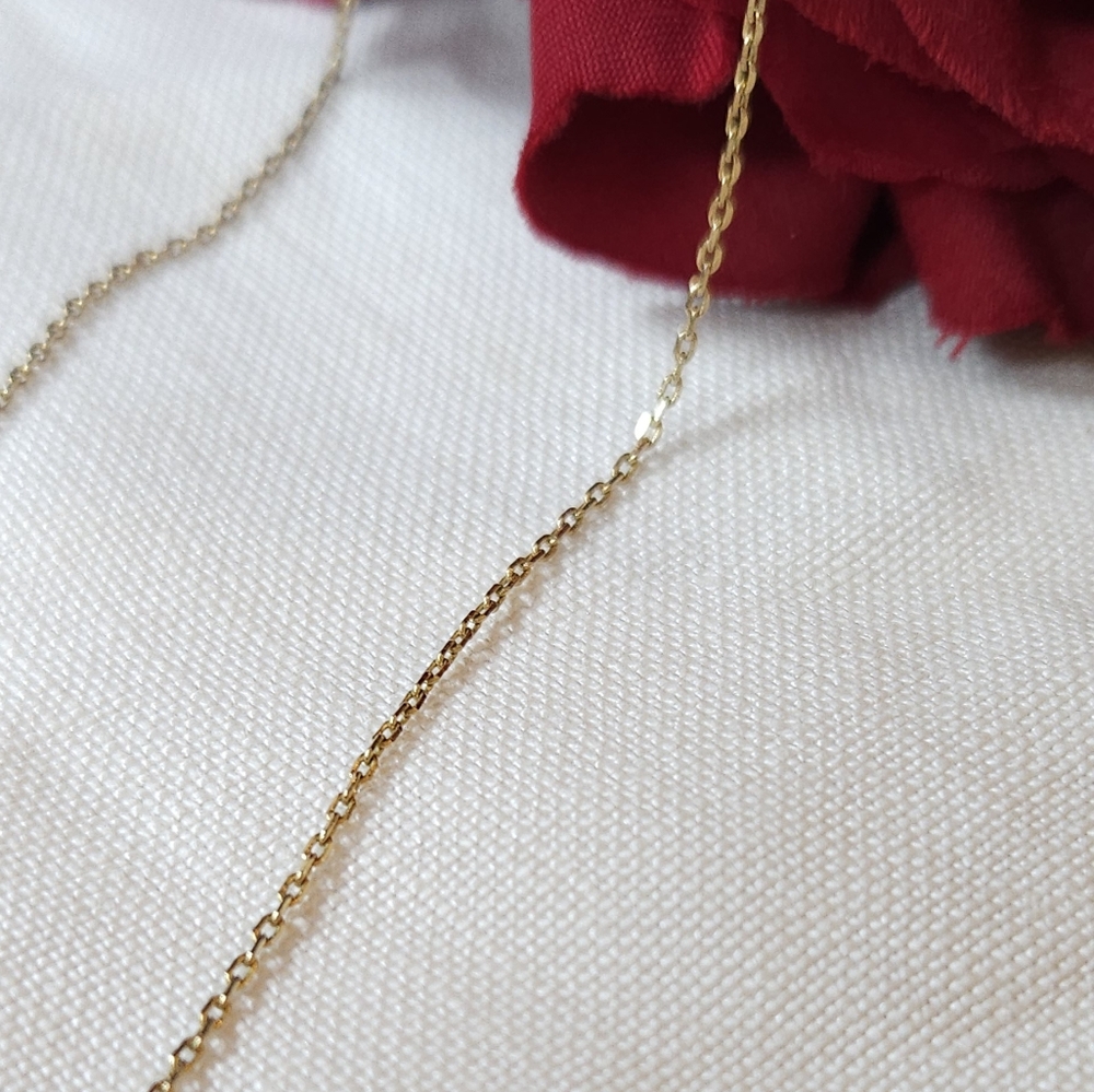 Vintage Dainty Crystal Curve Bar Gold Necklace - Picture 9 of 16